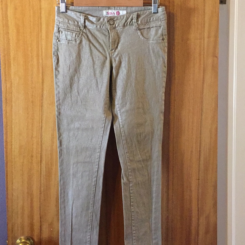 Gold skinny jeans